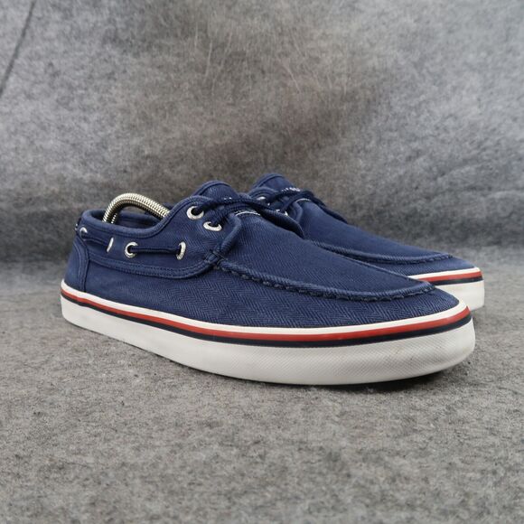 Nautica Shoes Mens 9.5 Sneaker Boat Slip On Casual Canvas Moc Toe Blue Spinnaker - Picture 1 of 13